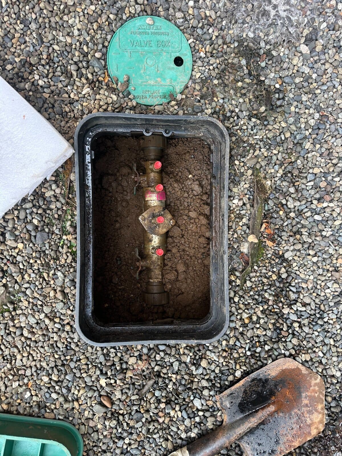 Backflow assembly uncovered and ready for certified testing